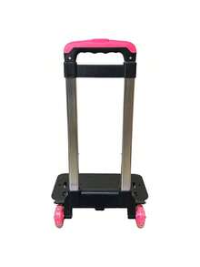 HuaTang Carrito para Mochila Escolar con 2 Llantitas  Y 3 Posiciones Ajustable Plegable - Rosa - Ver 2