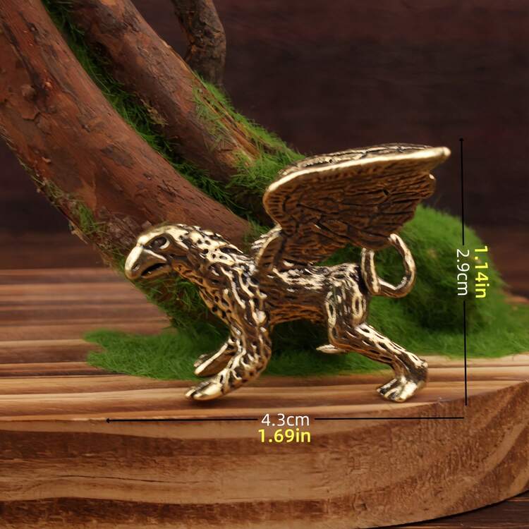 1 bức tượng rồng/kỳ lân bằng đồng thau huyền thoại, khủng long kỷ Jura, đồ trang trí bàn làm việc/bàn ăn/giá sách/tấm bình phong, đồ thủ công sáng tạo ma thuật cổ xưa, đồ sưu tầm và trang trí hàng ngày, phụ kiện gia đình phong cách retro hiện đại - Đồng - Xem 7