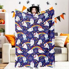 Halloween Ghost Blanket Single -Sided Ghost Wool Throw Blanket Lightweight Comfortable Soft Warm Blanket, Suitable For Home, Camping, And Halloween (Black), Cozy Soft Flannel Blanket & Suitable For Birthday Anniversaries, Valentine's Day, Thanksgiving, Christmas, Halloween, Wedding, New Year Gifts Provide Personalized Ideal Gifts For Her, Him, Family Members, Boyfriends, Girlfriends, Fathers, Family Members, Mothers, Lovers, Daughters, Sons, Grandfathers, Grandmothers, Friends, Classmates And Pets. Sofa, Bed, Car, Bedroom, Living Room, Office, Outdoor Camping, Beach, Wall Decoration, Bedroom Decor,  Halloween Blanket, Fall Decor, Fall Decorations For Home, Christmas Party Theme Blanket, Christmas Decor, Office Decoration - Nhiều màu 23 - Xem 10