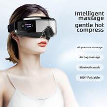 Eye Massager With Bluetooth Music & Heating, 5 Massage Modes, 180° Foldable Design, Heating & Cooling Functions For Headache, Dry Eyes, Dark Circles, Rechargeable Bluetooth Music Eye Massager To Improve Sleep, Gift For Friends, Mom And Dad, Black, Pink - Multicolor - View 9