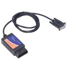 Herramienta de diagnóstico ELM327 con puerto COM DB9 hembra 25K80, luz indicadora LED para DOS y Windows con CD - Negro - Ver 1