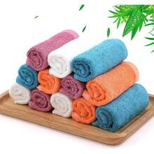 12 Pack Kitchen Washcloths, 10x14 Inch Small Dish Cloths For Washing Dishes, Lint-Free Fast-Dry Reusable Cleaning Cloths, Ultra Soft & Scratch-Free Waffle Dish Rags, Easy-To-Rinse Multicolor Dishcloths,  Kitchen Cleaning - 多色毛圈布 - 查看 6