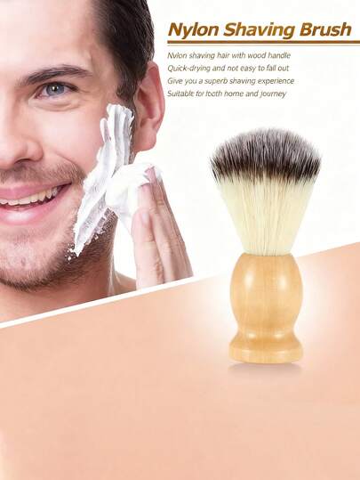 Cepillo suave de cerdas para barba, cepillo de limpieza facial, cepillo de barba de mango de madera, cepillo de limpieza facial y afeitado para hombres, cepillo para barba de hombre, cepillo para espuma, cepillo de afeitar