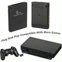 1pc Black Portable High-Speed Game Memory Card For PS2, Used To Save Games And Information, Compatible With PS2 Accessories