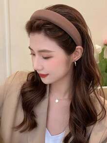 3件/1件。女士高端复古优雅纯色发箍，时尚百搭发饰，适合日常外出、洗脸、化妆和服装搭配，发箍，发圈，发带，发箍头箍，居家，护肤发箍头饰