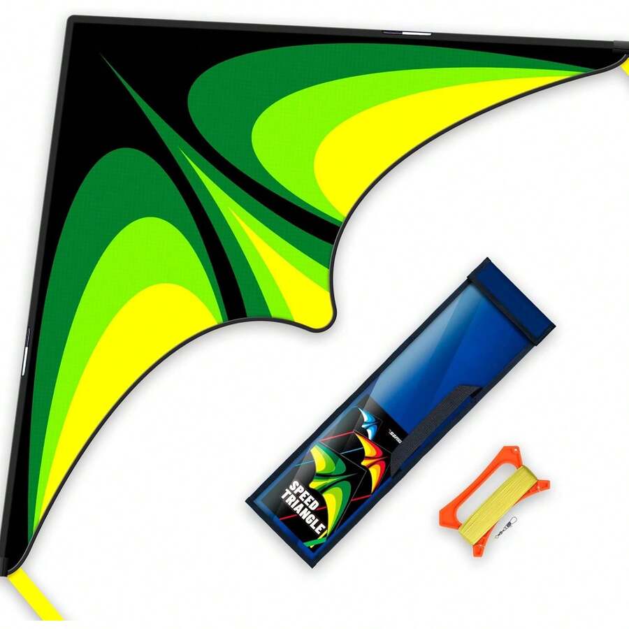 TendenciaDelta Kite para niños y adultos, fácil de volar, cometa de playa y parque de una sola línea para juegos y actividades familiares al aire última intervensión (triancle de velocidad, verde)Calidad premium - 1 - Ver 1