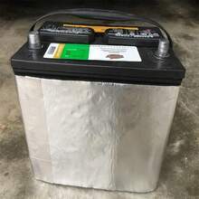 Kit de aislamiento de batería 40"X7" Manta de aislamiento de batería Envoltura de batería Protección contra el calor Protección contra temperaturas extremas en clima frío y caluroso verano para automóvil, camión y autocaravana - Blanco y Negro - Ver 8