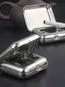 1, Mini Metal Ashtray, Portable Small Ashtray, Outdoor Portable Pocket Ashtray, Creative Car Smoking Accessories