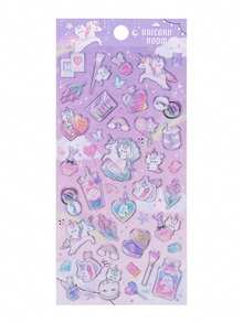 2/1 件可重复使用 3D 贴纸 - 可爱水果冰淇淋、实验室贴纸、动物和宠物（猫、狗）| 自粘分层贴纸，不对称形状，哑光表面，适用于剪贴簿、日记、计划本、DIY 手工艺品 | 柔和色彩和彩色卡通 3D 浮雕可爱趣味贴纸，水晶钻石浮雕贴纸，定制创意计划本贴纸（随机款式） - 淡紫色 - 查看 9