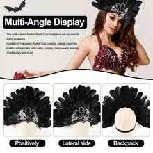 Women's Feather Headpiece Feather Sequin Headwear Carnival Headpiece Costume Showgirl Accessories Halloween