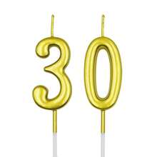 30th Birthday Candles, Gold NFUmberss 30 Candle For Cake, Happy Birthday Cake Topper Decoration For Birthday Anniversary Celebration Party Supplies{Inchcolor_nameinch:InchGoldinch} - 金色 - 查看 2