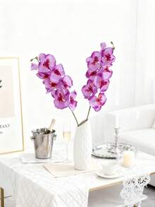 8/120pcs Romantic Artificial Phalaenopsis Orchid Silk Flower Bouquet, Suitable For Wedding Decoration, Room Home Hotel Party Decor, Gift Flower Arrangement, Spring Decoration, Home/Wedding/Bedroom/Living Room/Dining Table Decor, Bridal Bouquet, Outdoor Garden - Purple - View 5