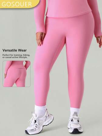 GOSOUER Leggings da yoga a vita alta elasticizzati e morbidi per donna taglia curvy, adatti per sport all'aperto, fitness, palestra, allenamento, uso quotidiano