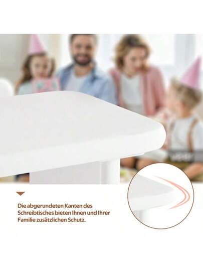 Moderne Bureau 117*50*74 Cm Entirely Painted White, Cloud Like Shape, Drawers, Thickened Top Tafel Legs, Rounded Curves, Stable, Fully Desk, French view 9