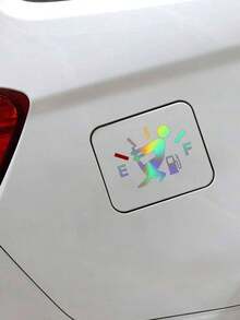 1 pieza Pegatina personalizada para exterior de coche con explosión láser de colores, pegatina para tapa de depósito de combustible, pegatina para cubrir arañazos, modelo de coche universal - Multicolor - Ver 4