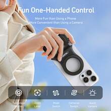 TELESIN Fun Shot 磁吸手机相机手柄 + C03 磁吸自拍补光灯套装，兼容 磁吸版和安卓系统，自拍/摄影/Zoom 通话/视频创作套装（黑色）