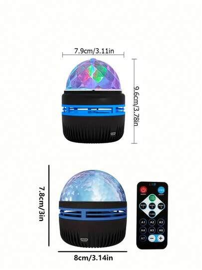 1pc Remote Controlled Water Ripple Projection Light, Reflection LED Magic Ball Night USB Powered, Indoor Glow In The Dark Home Theater Ceiling ation, Bedroom Holiday Wand ations, Birthday view 3