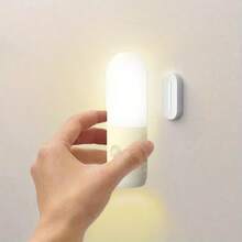 USB Rechargeable LED Motion Sensor Light, White, Wall-Mounted Flashlight, Portable Staircase Corridor Bedroom Bathroom Night Light - 彩色 - 查看 3