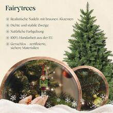 FairyTrees Artificial Nordmann Fir Christmas Tree, Green, PVC, Includes Wooden Stand, FT14/FT15, 180cm - Tree Trunk Green - View 4