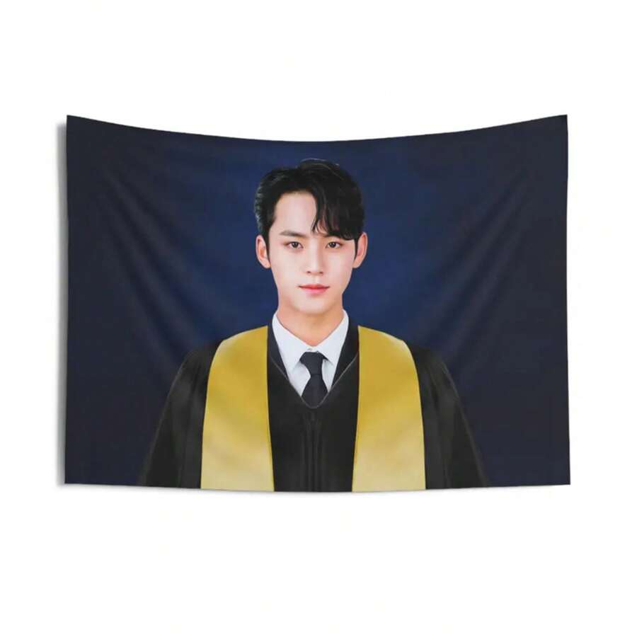 Svt Mingyu Graduation Concert Banner, Members Kpop Flag, Svt Tour 2025 Merch, Gift Ideas For Carats, Birthday Gift & Concert Merch - 1PC - 查看 1