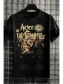 Alice In Chains Rock Band T-Shirt, Grunge, International Music, Unisex, Men's/Women's, 100% Cotton, Top Premium Streetwear, New Release, Immediate Shipping, Various Colors!! Plus Size - 愛麗絲囚徒2 - 查看 1