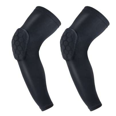 Sports Elbow Pads - Thickened Elbow Pads, Basketball Shooter Sleeves, Volleyball Arm Sleeves, Impact-Resistant Elbow Pads, Elbow Support Sleeves, Autumn Outdoor Sports Elbow Pads, Honeycomb Compression Knee And Elbow Pads, Youth And Adult Sports, Football, Basketball, Volleyball Protective Equipment, Fitness Accessories (Black)
