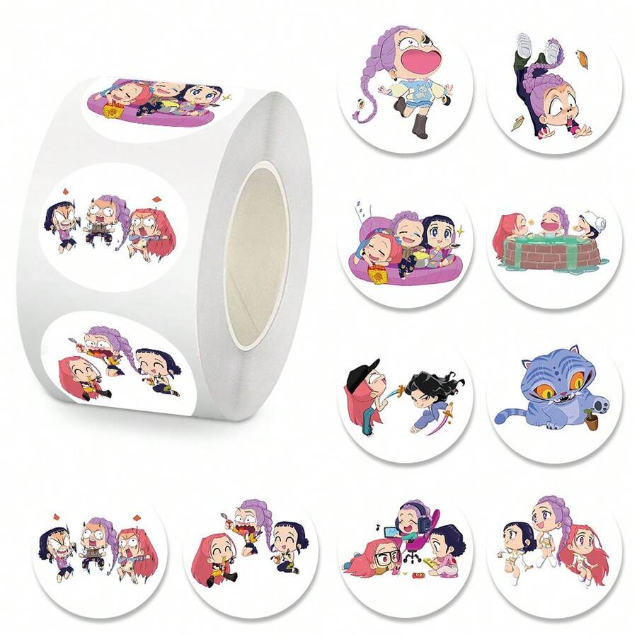 500pcs Witch Hunt Sticker Set, Theme, 10 Different Pattern Designs, Suitable For Decorating Notebooks, Tablets, Skateboards, Cups, Luggage, Phone Cases, Envelopes, Gift Bags, Ideal Gift Choice For Office Or Daily Use