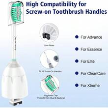 ZxcvTop Replacement  Ea Compate Wit Sonicare E-Series  Xtreme El Advance And CleanCare Screw-On Toot And 7022/66 6 Pack  Advanced Oral Care Gentle Yet Efve Cleaning Long-Lasting Dur Ideal  Daily Use And TravelToothbrush Replacement Heads - màu xanh lá - Xem 3
