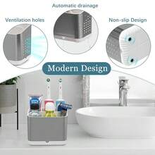 Toothbrush Holders For Bathrooms,  Electric Toothbrush And Toothpaste Holder, Brushed Nickel Toothbrush Caddy, Tooth Brushing Stand For Bathroom Organizer Countertop (Brushed Silver){Inchcolor_nameinch:InchBrushedSilverinch} - 拉絲銀 - 查看 5