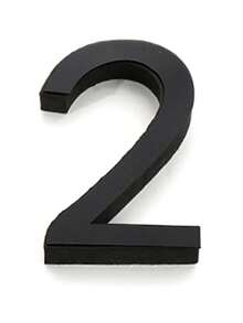 OUTANA 1片黑色现代亚克力自粘可移除镜面墙贴，带门牌号码，防潮易清洁，无需电源。适用于客厅、浴室、家庭办公室、墙面、商店、酒店和办公空间。可装饰花园围栏、邮箱、门牌号码、储物柜和序列号标识。可用作3D艺术贴纸、门牌号码、花园装饰和门牌。