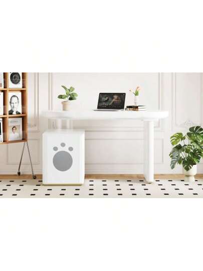 Bureau Pet Bed 117*50*76 Cm, Fully Painted, Rounded Curves, Cm Thick Legs, Stable Modern, Wit French Size XL