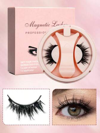 1 Pair Of New Soft Magnetic False Eyelashes: Just A Gentle Snap To Put On, Naturally Thick, Curled In Shape, And Long-Lasting Without Falling Off. Reusable, With A Soft Magnetic Double-Piece Design, They Allow You To Create Exquisite Eye Makeup In 3 Seconds.