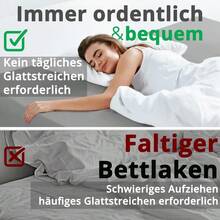 DecoHomeTextil Heimtextilmanufaktur Greenline - Sábana Bajera Ajustable de algodón 100% algodón 2 Unidades 180-200 x 200 cm hasta 30 cm también para Camas con somier sábana Bajera Ajustable - Champán Greenline - Ver 4