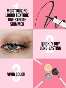 MISSLYN-MY SPARKLY SECRET SHIMMER LIQUID EYELINER SET, 3Pcs Liquid Glitter Eyeshadow Eyeliner, Bling Under Eye Shadow, Shimmer Eye Make Up, Gift Set, Quick Drying & Pigmented, Loose Glitter Glue For Crystals Makeup