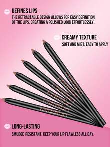 Misslyn MISSLYN-Soft & Mist Lip Liner, Longwear Rich Lip Colors, Convenient Retractable Design, Sharpenable Gel Lip Pencil, Smooth Application, Natural Finish, High Pigment, Not Easy To Fade, Makeup, Gift, Y2K, Party, Travel, Fashion Girl Cosmetic, Cosplay, Can Be Shaped With A Pencil Sharpener, Highly Pigmented Natural Lip Makeup, Longwear Smooth Ultra Fine, Matte Lip Liner Vegan, Cruelty Free