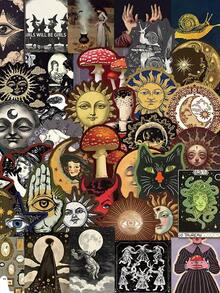 50Pcs Occult Celestial Creery Stickers DIY Gift Scrapbook Laptop Water Bottles Computer Phone Guitar Waterproof Decorative Sticker,School Supplies,Back To School - 彩色 - 查看 1