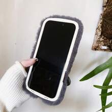 Funda de teléfono de peluche de chihuahua de dibujos animados, nueva temporada de invierno 2025, compatible con Apple 11 12 13 14 15 16 17 Air Pro Max, Galaxy S23 S24 S25 Plus Ultra, A14 A15 A16 A17 A05S A35 A26 A36 A56 A54 A55 A56 4G/5G, cubierta protectora suave de TPU a prueba de golpes - Gris - Ver 8