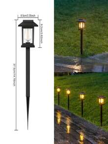 [Super Bright Solar Path Lights] Super Bright 12 Pack Outdoor Solar Path Lights - 20-120 Lumens, Large Solar Garden Lights For Yard, Walkway, Landscape Lighting,100mah. - 暖光 - 查看 3