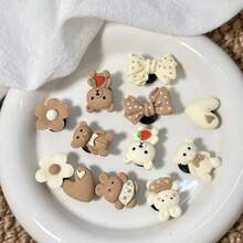 6/12pcs Cute Shoe Decorations Set, Includes Bear, Rabbit, Heart, Bow, Floral Patterns - Soft Color Tones (Beige, Brown, Pink, White) - For Shoes, Boots, Jewelry, Bags, Hats - DIY Shoe Decor - Birthday, Wedding, Valentine's Day, Easter Party Decor - ABS Material - Perfect Shoe Accessory & Gift Idea - Adorable Animal & Floral Designs To Inspire Creativity,Shoe,Spring Summer Picks,Brides Maid Gifts,Room,Bedroom Decor,Beach,Travel,For Men,For Women,Vacation,Women's Day,Travel Essentials,Wedding Favours,Y2k,Bedroom,Car Accessories Women,Kitchen Deccor - Multicolor - View 6