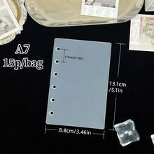 5/10/15片/袋 A6/A7/M5 活页分隔页，A6/A7/M5 活页夹，贴纸笔记本活页，卡通贴纸书，PP材质，活页笔记本分隔页，适用于DIY贴纸书，学生返校用品，办公用品等。 - 無色 - 查看 14