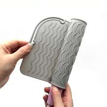 1pc Heat Resistant Pad, Silicone Pad Bag Portable Travel Silicone Pad Cover For Curling Iron, Straightener, Flat Iron, Hair Styling Tools - Multicolor - View 8