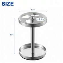 Brushed 18/8 Stainless-Steel Toothbrush Holder Stand: Rustproof Bathroom Countertop Organizer, 4 Ventilated Slots Hold Manual Toothbrushes, Razor, Toothpaste Tube, Non‑Slip Compact Sink Caddy{Inchcolor_nameinch:InchSilverinch} - Silver - View 8