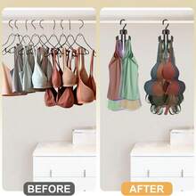 Tank Top Hanger, Rotatable Bra Hangers For Closet Organizer, Max 48 Storage Capacity Belt Hanger, Plastic Space Saving Closet Organizers Apartment Dorm Essentials For Bra Tank Top Belt Tie - 白色八爪 - 查看 10