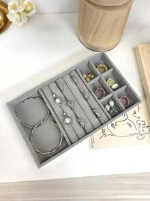 1pc Transparent 3-Layer Necklace Organizer Box, Acrylic Flannel Jewelry Box, Drawer-Type Home Jewelry Organizer, Large Capacity Necklace Display Tray, Stackable Jewelry Organizer, Portable Multi-Purpose Organizer, Suitable For Earrings, Rings, Necklaces, And Bracelets, For Jewelry Stores And Everyday Use, An Ideal Gift For Women And Girls.