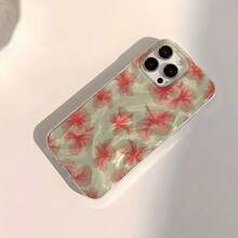 1 Pieza Funda de Teléfono Transparente IMD Suave Brillante y Lisa con Patrón de Moda Simple de Flor Naranja, Impermeable, Antihuellas y Antirrayas para  16/16 Plus/16 Pro/16 Pro Max/ 15/15 Plus/15 Pro/15 Pro Max/ 14/14 Plus/14 Pro/14 Pro Max/ 13/13 Pro/13 Pro Max/ 12/12 Pro/12 Pro Max/ 11/11 Pro Max/61 Pro - Colores mixtos - Ver 4