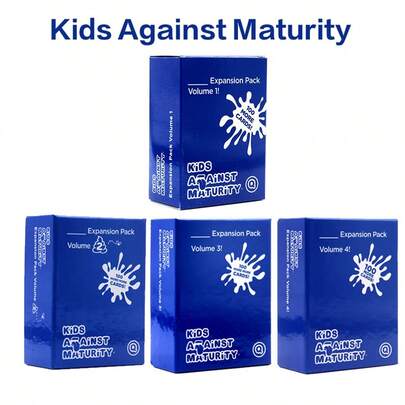 Volumen 1,2,3,4 - K-I-D-S Contra la Madurez Paquete de expansión ¡Súper divertido e hilarante para juegos de fiesta familiar para 4+ jugadores. Juego de cartas divertido para fiestas, Navidad, Halloween, Acción de Gracias
