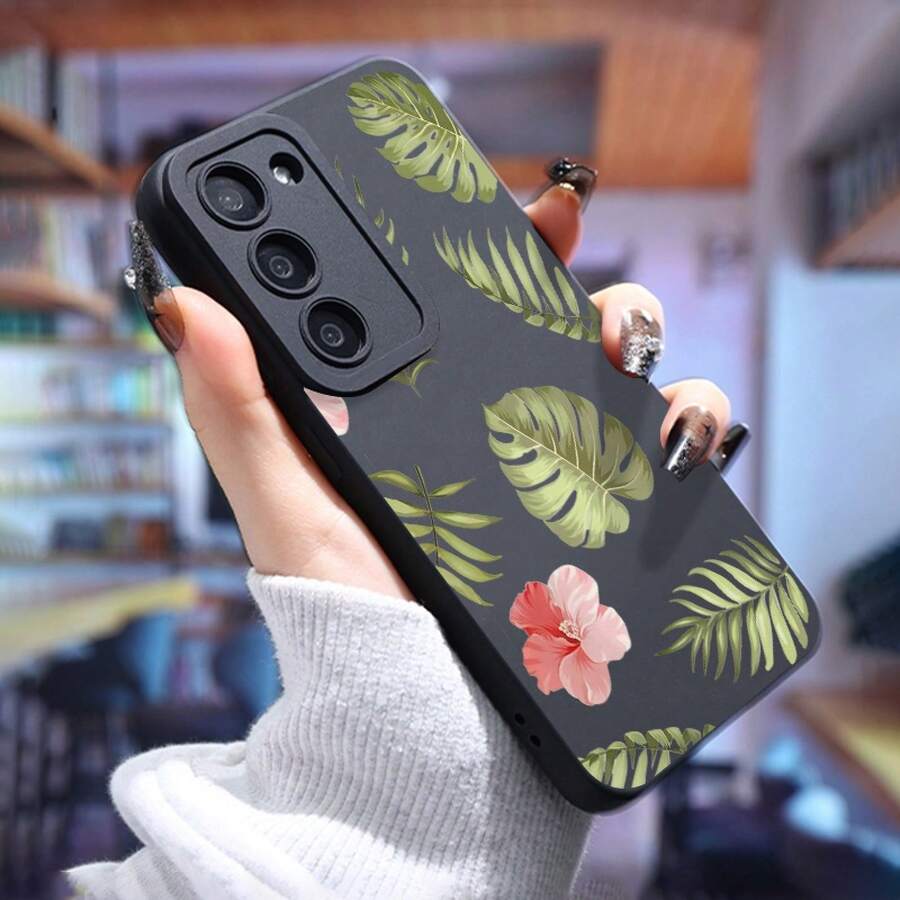 Adecuado para la funda de teléfono de la serie Galaxy S25 Ultra/S24 PLUS/S23+/S22/S21, patrón de plantas florales, a prueba de golpes, antideslizante, ligera, nuevo diseño de moda, funda protectora de TPU de alta calidad, agarre antideslizante, diseño floral, hermosa cubierta, carcasa flexible, funda protectora, funda a prueba de golpes, para usuarios de , usuarios de smartphones - Colores mixtos - Ver 1