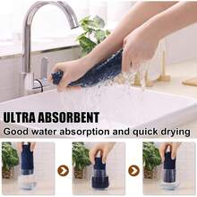 12 Pack Kitchen Dish Cloths (10 X 10 Inches, Cream Yellow), Super Soft And Absorbent Coral Velvet Dish Towels, Nonstick Oil Fast Drying Microfiber Cleaning Cloth, No Lint Household Dishcloths, 2025 - 海軍藍/深灰色/棕色/草綠色 - 查看 5