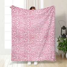 1 pieza Manta de franela blanca con estampado de leopardo rosa - Manta de felpa de doble cara, manta cálida lavable a máquina para cama, sofá o regalo, decoración de sofá | Estilo rústico | Textura suave - Multicolor 7 - Ver 12