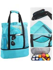 2PCS Large Bag With Waterproof Insulated Compartment Friendly Bag Tote Bag Beach Bag Travel Bag,School Bag,Large Capacity,Waterproof,Lightweight,Portable,Foldable,For Teen Girls Women College Students,Teacher,Boys And Men,Perfect For Office,College,Elementary School,Middle School,High School,Work,Business,Commute,Outdoors,Travel,Outings,Stadium,Sports,Shopping,Holiday,Beach - Hồng - Xem 6